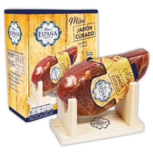 Lote Mini Jamón Curado + Minijamonero + Cuchillo 1 jamon España.